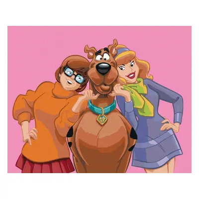 Malování podle čísel Scooby, Velma a Daphne (Scooby Doo), 40x50 cm, vypnuté plátno na rám