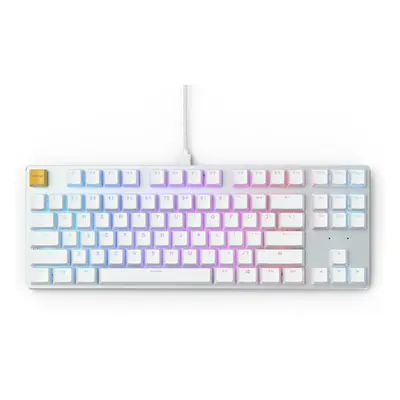 Herní klávesnice Glorious GMMK TKL White Ice Edition - Gateron-Brown, bílá - US