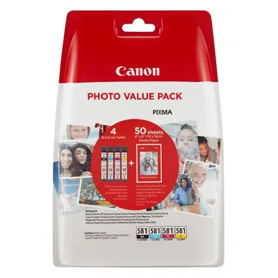 Cartridge Canon CLI-581 XL Multipack + fotopapír PP-201