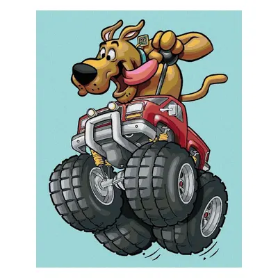 Malování podle čísel Scooby a Monster Truck (Scooby Doo), 40x50 cm, vypnuté plátno na rám