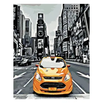 Malování podle čísel Žluté taxi v New Yorku, 80x100 cm, vypnuté plátno na rám