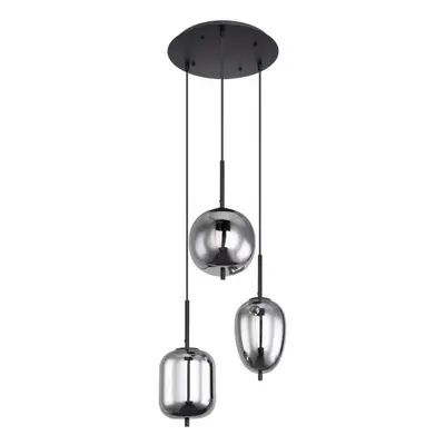 Globo 15345-3 závěsné stropní svítidlo Blacky 3x40W | E14 - černá, kouřová