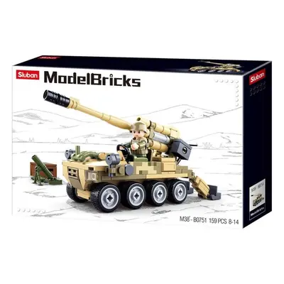 Stavebnice Sluban Army Model Bricks M38-B0751 Mobilní kanón 8 x 8 z pozemním minometem