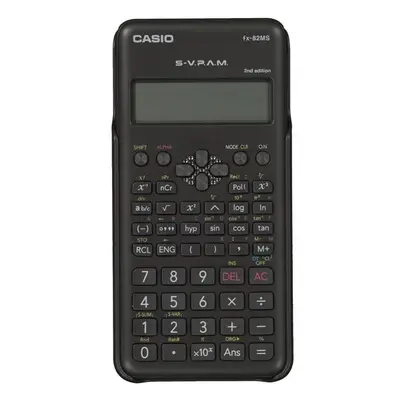 Casio kalkulačka FX 82 MS 2E, černá, školní, s dvouřádkovým displejem