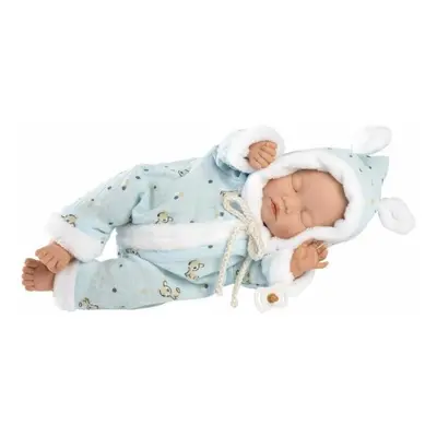 Panenka Llorens 63301 Little Baby - spící realistická panenka s měkkým látkovým tělem - 32 cm