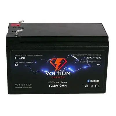 Trakční baterie Voltium Energy LiFePO4 smart baterie VE-SPBT-1209, 12V, 9Ah