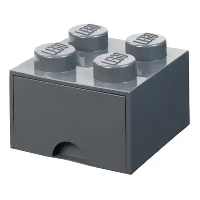 Úložný box LEGO úložný box 4 s šuplíkem - tmavě šedá