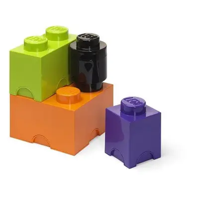 Úložný box LEGO úložné boxy Multi-Pack 4 ks - fialová, černá, oranžová, zelená