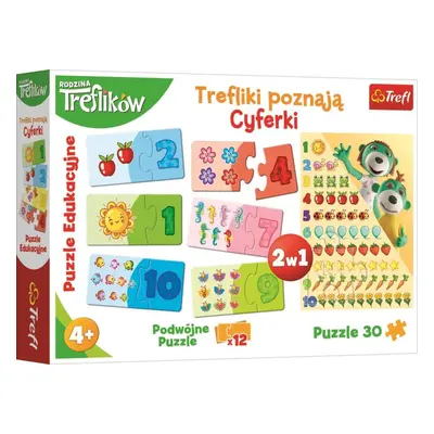 Puzzle Trefl Vzdělávací puzzle Treflíci poznávají číslice 2v1