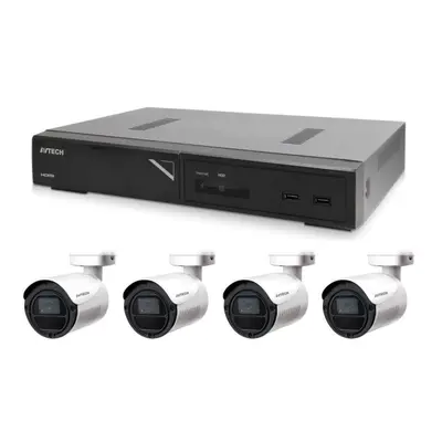 Kamerový systém AVTECH set 1 x AVTECH NVR AVH1109 + 4 x 2MPX IP Bullet kamera AVTECH DGM2103ASVP