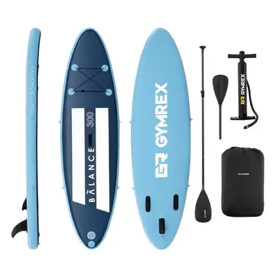 Paddleboard GYMREX Nafukovací SUP prkno s příslušenstvím Balance Line, 135 kg, modré