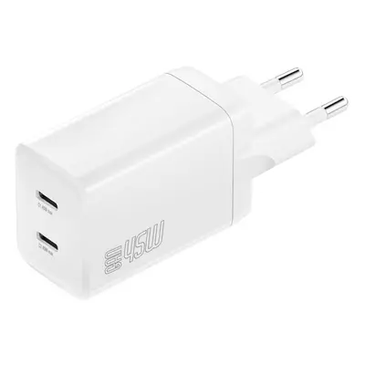 Nabíječka do sítě 4smarts Wall Charger PDPlug Dual 45W GaN 2C white