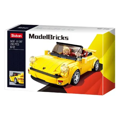 Stavebnice Sluban Model Bricks M38-B1097 Německý žlutý sportovní vůz