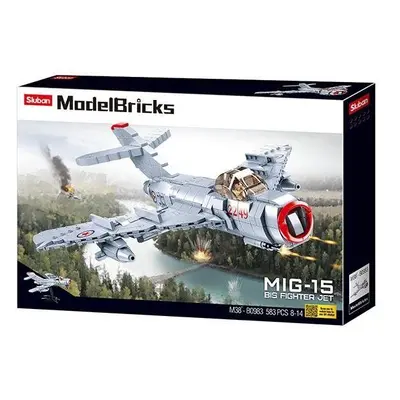 Stavebnice Sluban Model Bricks M38-B0983 Proudový stíhací letoun MiG-15