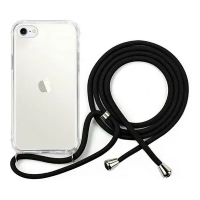 Kryt na mobil TopQ iPhone SE 2020 silikon se šňůrkou průhledný 49405