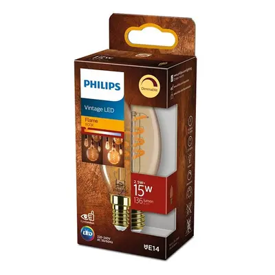 Philips 8719514315976 LED žárovka Classic 2,5W/15W | E14 | 136lm | 1800K | B35 - stmívatelná, zl