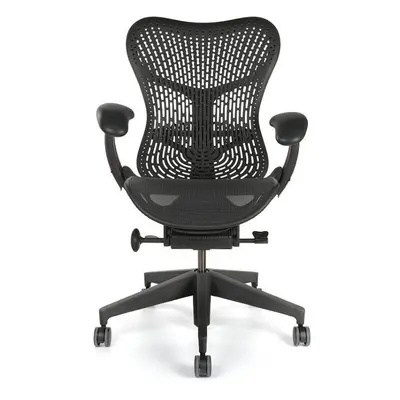 Kancelářská židle HERMAN MILLER Mirra s opěrkou TriFlex, pro tvrdé podlahy - černá