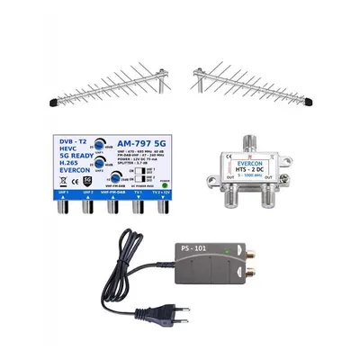 Televizní anténa EVERCON anténní komplet pro 3 TV 797-101-3