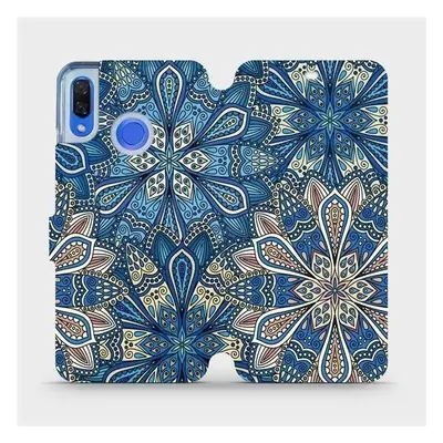 Kryt na mobil Flipové pouzdro na mobil Huawei Nova 3 - V108P Modré mandala květy