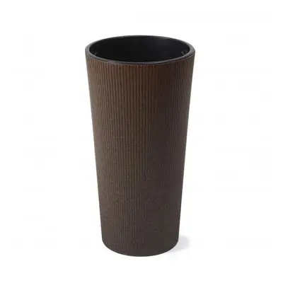 Květináč LAMELA Květináč LILIA ECO COFFE JUMPER - proužek, průměr 25.5cm, výška 46.6cm, espresso