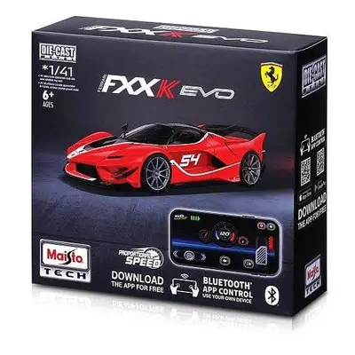 RC auto Maisto Die-Cast Metal se světly 1:41, Ferrari FXX-K EVO červené, 2,4 GHz, USB, XTR