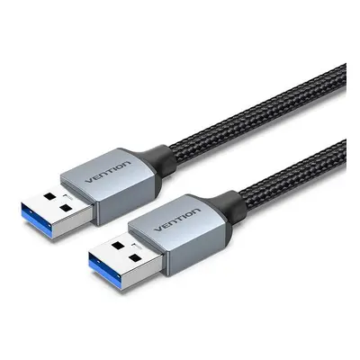 Datový kabel Vention Cotton Braided USB 3.0 A Male to A Male Cable 2M Gray Aluminum Alloy Type