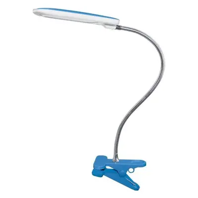 Stolní lampa LED stolní lampička s vypínačem a klipem BAZ 5W/230V/4000K/340Lm/120°/IP20, modrá