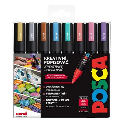 POSCA akrylový popisovač PC-5M Sada metalických barev 8 ks