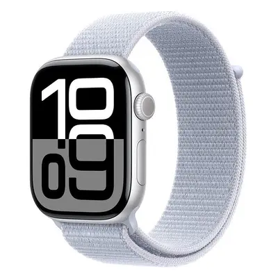 Chytré hodinky Apple Watch Series 10 42mm Cellular Stříbrný hliník s oblačně modrým provlékacím 