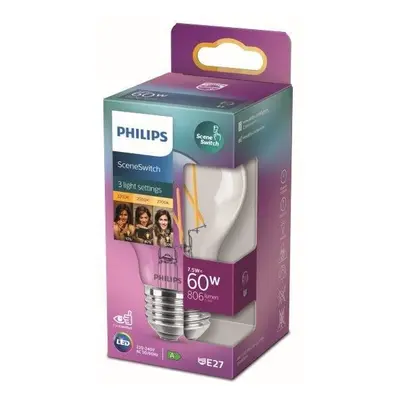 Philips 8718699772130 LED žárovka 1x7,5/3/1,6W | E27 | 806lm | 2200K-2500-2700K - 3 světelné mód