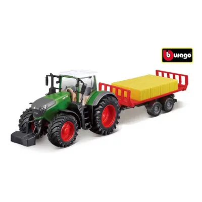 Bburago 10cm Farm tractor Fendt 1050 s přívěsem na balíky