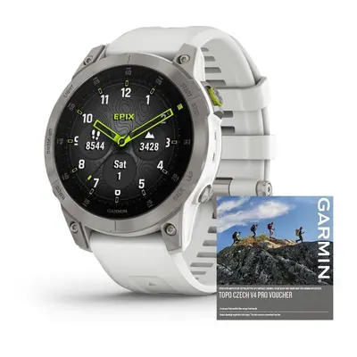 Chytré hodinky Garmin Epix Sapphire Titan/White Band