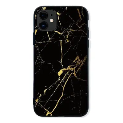 Kryt na mobil TopQ LUXURY iPhone 11 pevný Marble černo-zlatý 45428