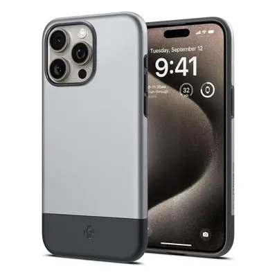 Kryt na mobil Spigen Style Armor MagSafe Classic Silver iPhone 15 Pro Max