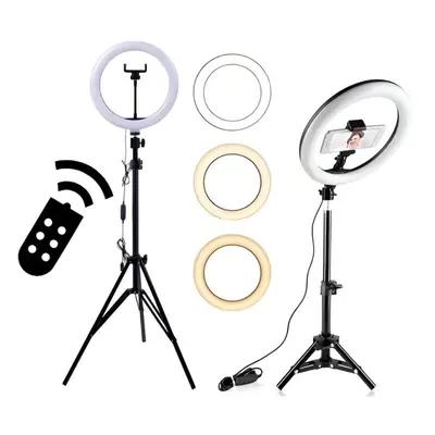 Foto světlo MG Selfie Ring Fill kruhové LED světlo 10'' + statív 1.8m + bluetooth remote, černé