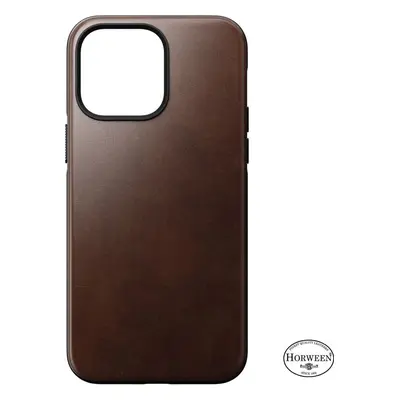 Kryt na mobil Nomad Modern Leather MagSafe Case Brown iPhone 14 Pro Max