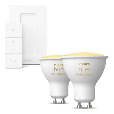 Sada chytrého osvětlení Philips HueWA 4.3W GU10 2P EUR + Philips Hue Dimmer Switch EU/UK v2