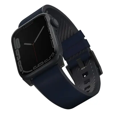 Řemínek Uniq Straden voděodolný kožený řemínek pro Apple Watch 45/44/42MM modrý