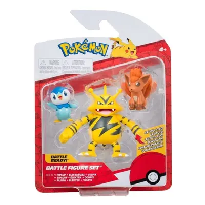 Figurky Pokemon 3-piece figure pack - Piplup, Vulpix, Electabuzz