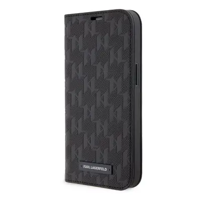 Pouzdro na mobil Karl Lagerfeld PU Saffiano Monogram Book Pouzdro pro iPhone 13 Pro Black