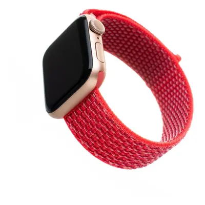 Řemínek FIXED Nylon Strap pro Apple Watch 42/44/45/Ultra 49mm tmavě růžový