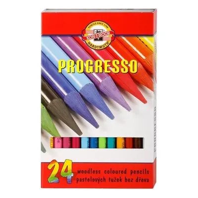 Barevné pastelky "Progresso 8758/24", 24ks, bez dřeva, KOH-I-NOOR