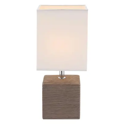 Globo 21677 stolní lampa Geri 1x40W | E14 - bílá, hnědá