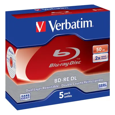 Média VERBATIM BD-RE DL 50GB, 2x, jewel case 5 ks