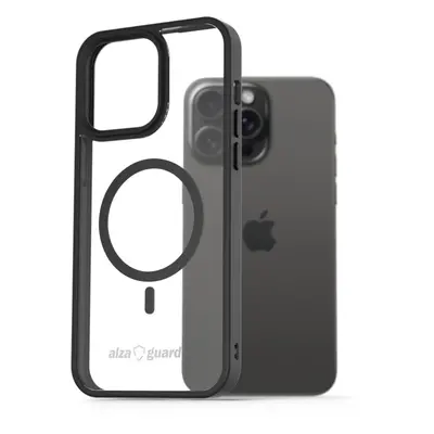 Kryt na mobil AlzaGuard Clear TPU Case Compatible with Magsafe pro iPhone 15 Pro Max černé