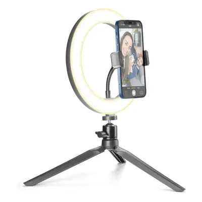 Selfie tyč Cellularline Selfie Ring s LED osvětlením pro selfie fotky a videa černý