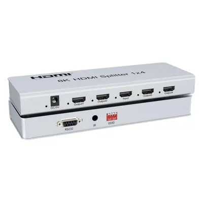 Rozbočovač PremiumCord HDMI 2.1 splitter 1-4 porty, 8K@60Hz, 4K@120Hz, 1080p, HDR