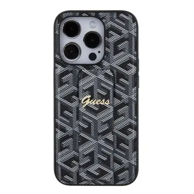 Kryt na mobil Guess PU Grip Stand G Cube Zadní Kryt pro iPhone 15 Pro Black