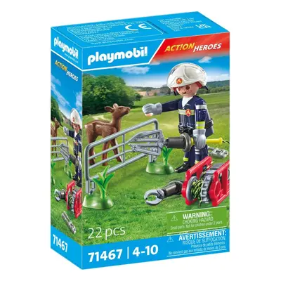 Set figurek a příslušenství Playmobil 71467 Hasiči při záchraně zvířat