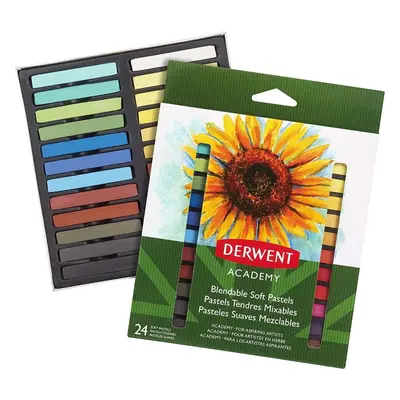 Křídy DERWENT Academy Soft Pastels hranaté barevné křídy - balení 24 ks